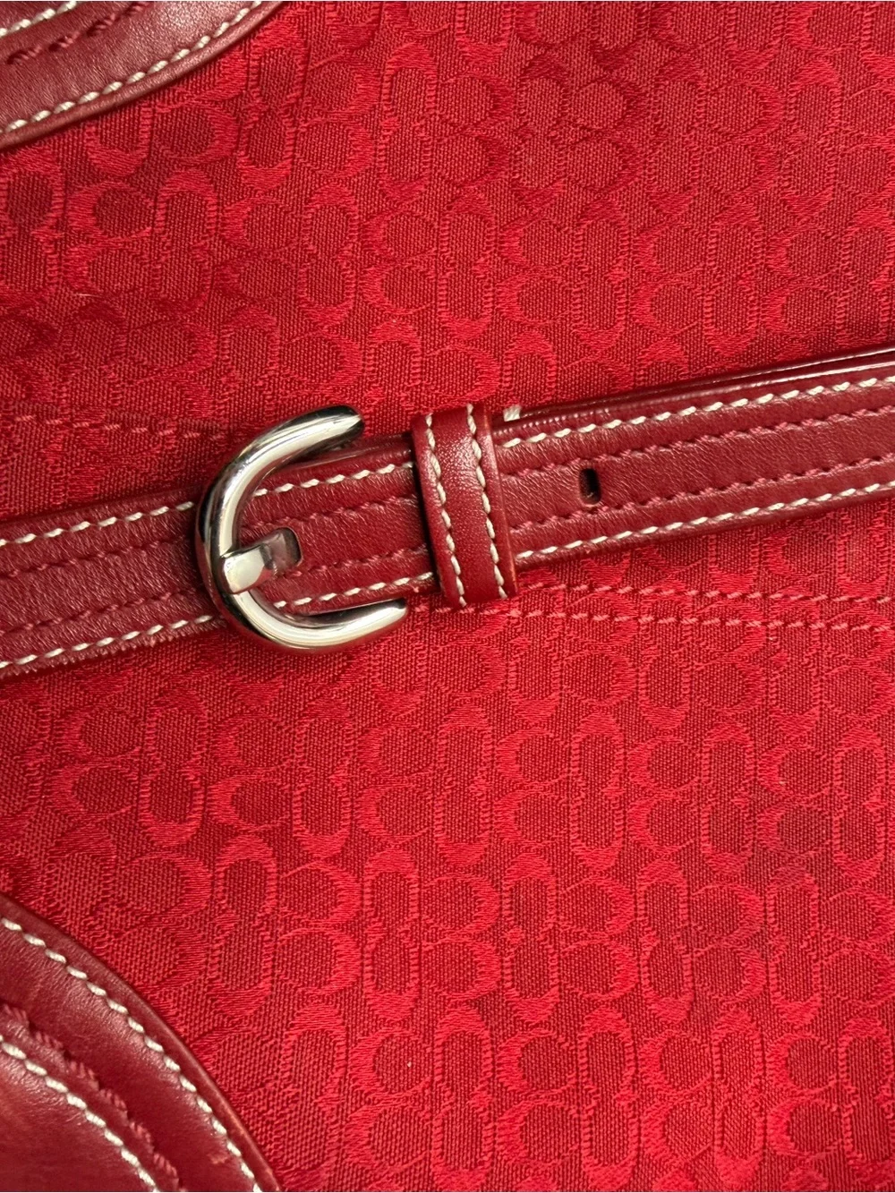 vintage Y2K Coach Soho Cherry Red Signature Canvas and Leather crossbody bag